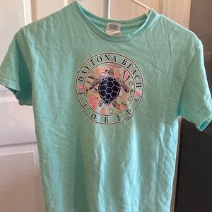 Teal Daytona Beach turtle shirt